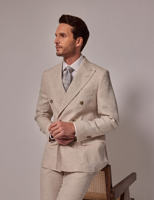 Mens Linen Suit For Beach Wedding - Summer Suit in Cream
