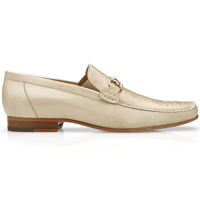 Belvedere Mens Cream Ostrich Top Loafer Shoe Bruno