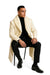 Mens Overcoat With Fur Collar - Cream Topcoat
