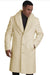 Mens Overcoat With Fur Collar - Cream Topcoat