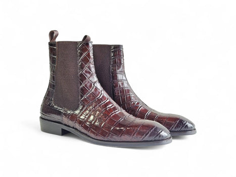Crocodile Embossed Chelsea Boot - Image 4