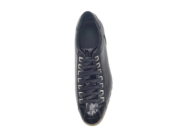 Crocodile Embossed Leather Sneaker - Image 15