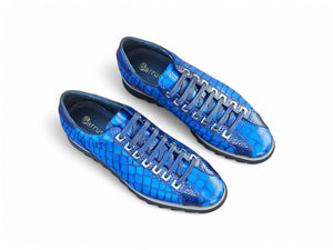 Crocodile Embossed Leather Sneaker - Image 2