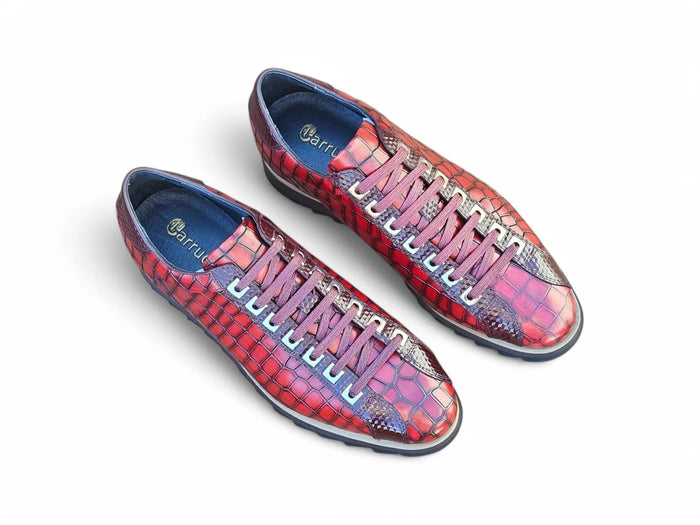 Crocodile Embossed Leather Sneaker - Image 9