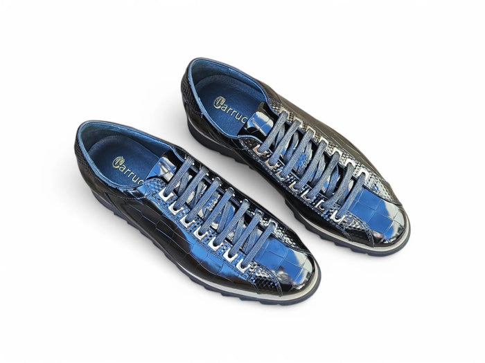 Crocodile Embossed Leather Sneaker - Image 13