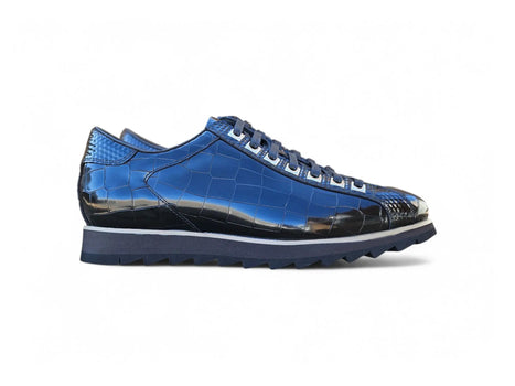 Crocodile Embossed Leather Sneaker - Image 12