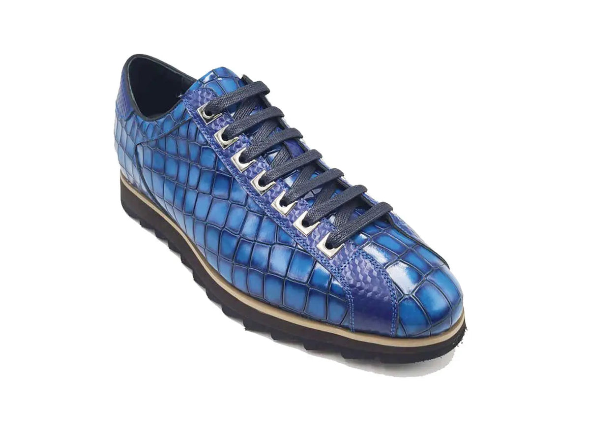 Crocodile Embossed Leather Sneaker - Image 3