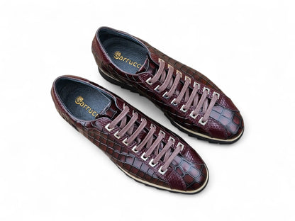 Crocodile Embossed Leather Sneaker - Image 6