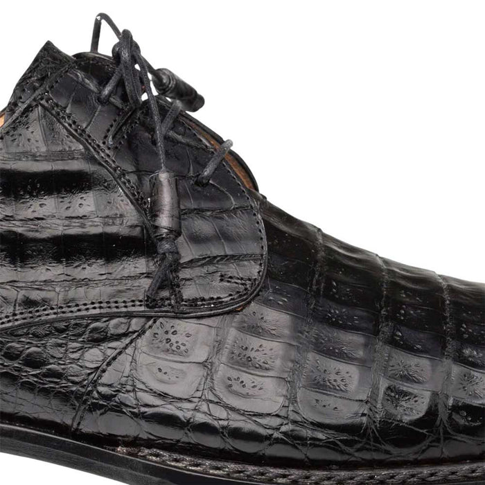Men's Cratos Genuine Crocodile Black Derby Shoes  By Mezlan Made In Spain Brand