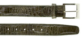 Belvedere Caiman Belt - Olive Genuine Crocodile Dress Shoe