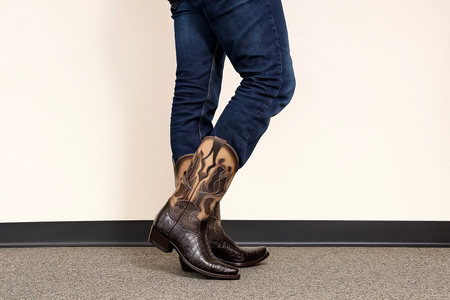 Mens Genunie Crocodile King Exotic Boots Cowboy Style By Los Altos Botas For Sale Snip Toe Western Cowboy Brown Dress Cowboy Boot Cheap Priced For Sale Online