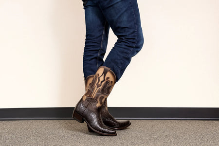 Mens Genunie Crocodile King Exotic Boots Cowboy Style By Los Altos Botas For Sale Snip Toe Western Cowboy Brown Dress Cowboy Boot Cheap Priced For Sale Online