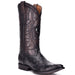 Cuadra Black Ostrich Cowboy Boots