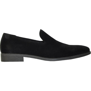 Bravo Mens Vegan Suede Wedding & Prom Slip On Loafer Dress Shoe in Black