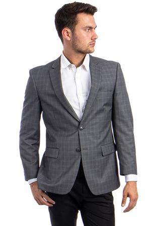 Saco vaquero - Western Sport Coat - Western Blazer- Men's Two Button Regular Fit Sport Coat In Dark Green Glen Plaid