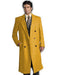 DBCoat Men's Wool Long Designer Men's Wool Men's Peacoat Sale Double Breasted Overcoat Style Full Length Gold