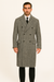 DBCoat Men's Dress Coat Double Breasted Black ~ White Six Button Gray Herringbone Tweed Overcoat Full length
