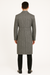 DBCoat Men's Dress Coat Double Breasted Black ~ White Six Button Gray Herringbone Tweed Overcoat Full length