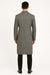 DBCoat Men's Dress Coat Double Breasted Black ~ White Six Button Gray Herringbone Tweed Overcoat Full length