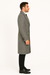 DBCoat Men's Dress Coat Double Breasted Black ~ White Six Button Gray Herringbone Tweed Overcoat Full length