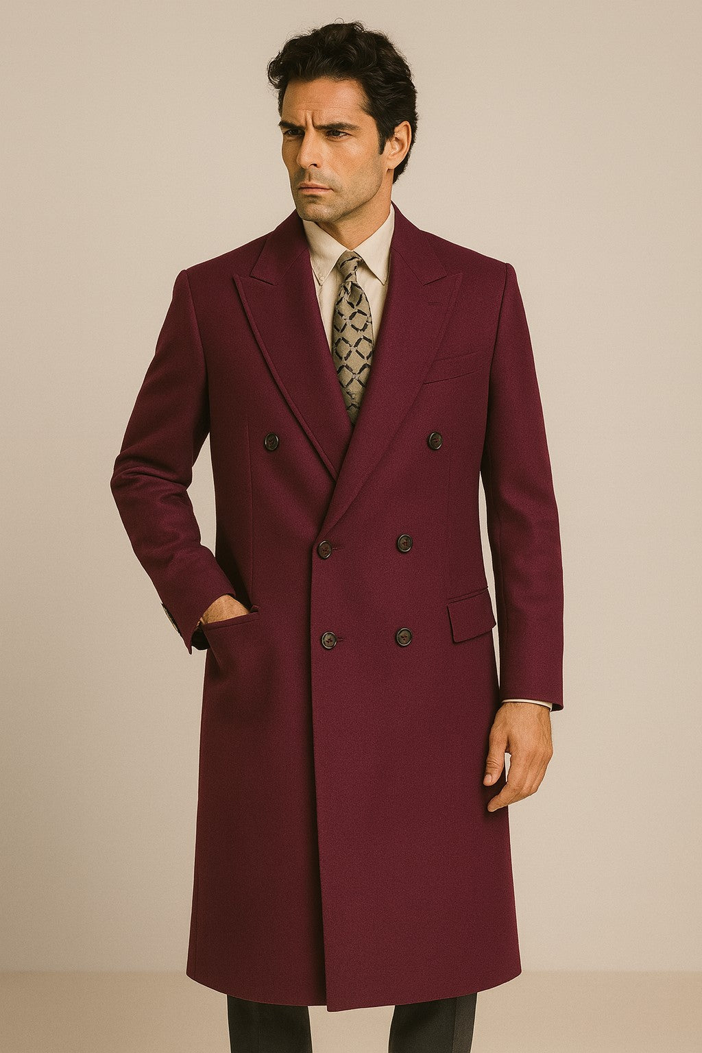 Big and Tall Peacoat Mens