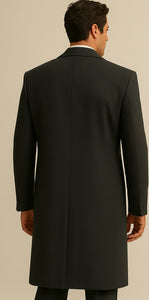 DBCoat Men's Wool Long Designer Men's Wool Men's Peacoat Sale Double Breasted Overcoat Style Full Length Dark Grey