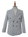 Blue Houndstooth Hybrid Fit Double Breasted Jacket
