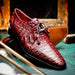 Marco Di Milano Lacio Men's Shoes Wine Exotic Crocodile Derby Oxfords