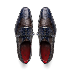 Marco Di Milano Luciano Men's Shoes Exotic Crocodile Classic Wingtip Dress Derby Oxfords