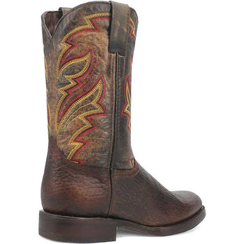 Dingo Round Toe Brown and Orange Western Leather Boots - Image 8