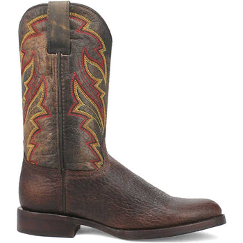 Dingo Round Toe Brown and Orange Western Leather Boots - Image 2