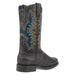 Dingo Round Toe Black Leather Boots