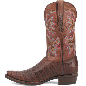 Dingo Brown Gator Print Snip Toe Cowboy Boot - Image 3