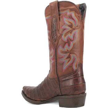 Dingo Brown Gator Print Snip Toe Cowboy Boot - Image 6