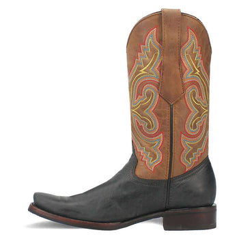 Dingo Black and Tan Snoot Toe Leather Western Boots - Image 4