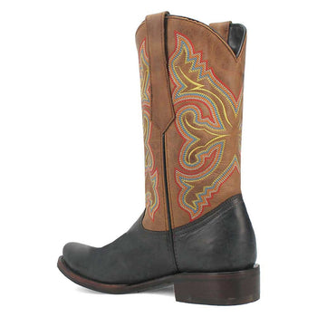 Dingo Black and Tan Snoot Toe Leather Western Boots - Image 7