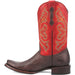 Dingo Brown and Red Snoot Toe Leather Western Boots