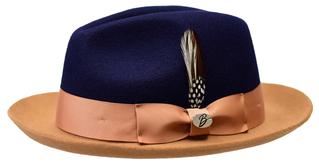 Bruno Capelo Damien Collection Navy Blue/Camel Hat