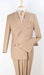 Apollo King Designer Brand Mens Classic Double Breasted Luxury Wool Feel Suit in Camel