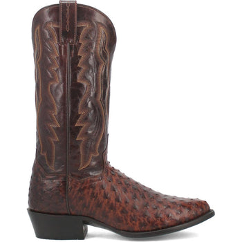 Dan Post Men’s Pershing Brown Full Quill Genuine Ostrich 13” Round Toe Cowboy Boot - Image 2
