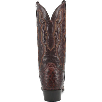 Dan Post Men’s Pershing Brown Full Quill Genuine Ostrich 13” Round Toe Cowboy Boot - Image 3