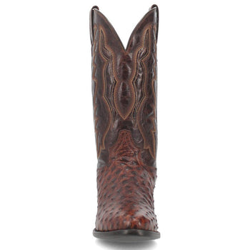 Dan Post Men’s Pershing Brown Full Quill Genuine Ostrich 13” Round Toe Cowboy Boot - Image 4
