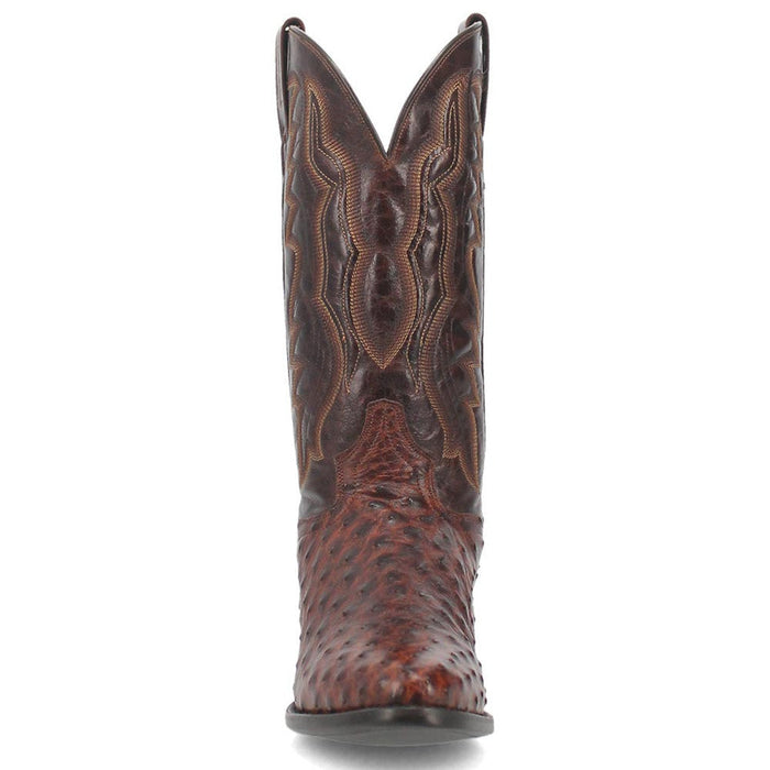 Dan Post Men’s Pershing Brown Full Quill Genuine Ostrich 13” Round Toe Cowboy Boot