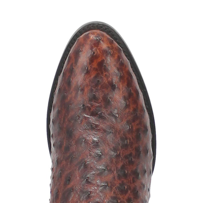 Dan Post Men’s Pershing Brown Full Quill Genuine Ostrich 13” Round Toe Cowboy Boot