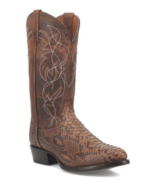 Dan Post Men's Manning Python Snakeskin Round Toe Boots - Bay Apache