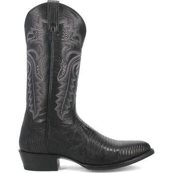 Dan Post Men’s Winston Black Genuine Lizard Skin Round Toe Cowboy Western Boot - Image 2