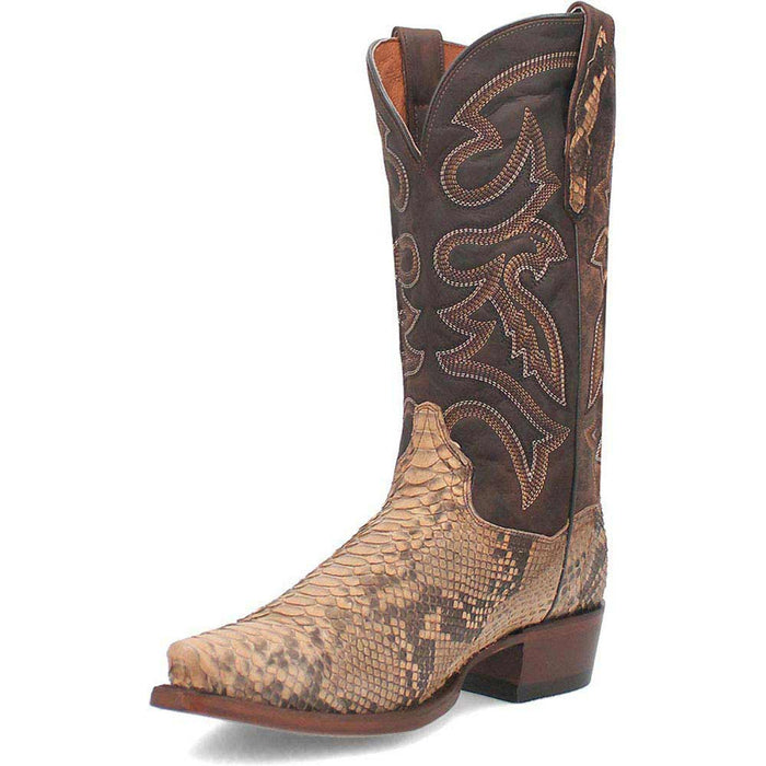 Dan Post Men's Snip Toe Western Exotic Python Skin Boots - Image 8