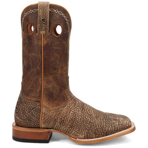 Dan Post Murray Men's Brown Bison Leather Square Toe Rugged Western Cowboy Boots - Image 2