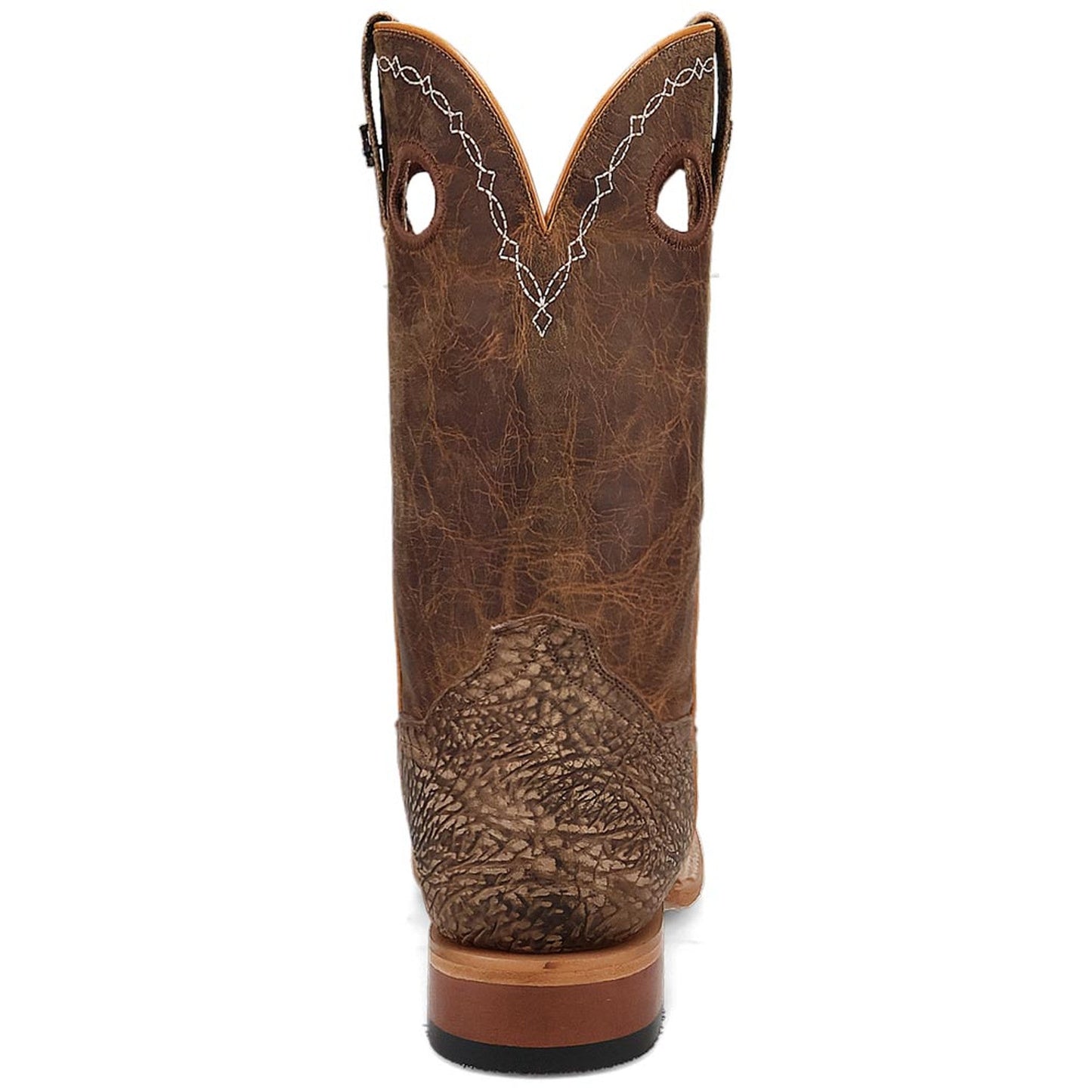 Dan Post Murray Men's Brown Bison Leather Square Toe Rugged Western Cowboy Boots - Image 4