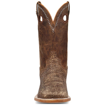 Dan Post Murray Men's Brown Bison Leather Square Toe Rugged Western Cowboy Boots - Image 3